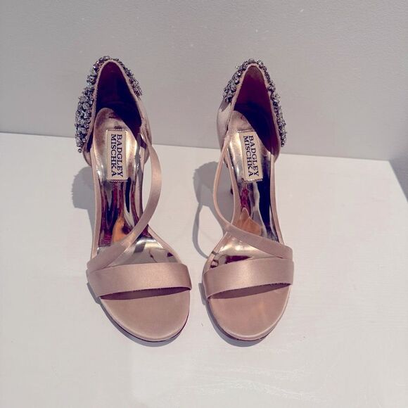 Badgley Mischka Shoes - Badgley Mischka - Pauline Pump Heel Light Pink Rhinestones Size 6 Women’s